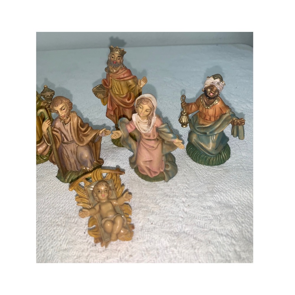 Vintage Italy 700 Nativity Set 6 Piece Fontanini Style Resin Christmas Creche - Picture 3 of 7